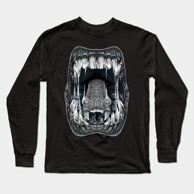 Open Wide You Alien Monster Long Sleeve T-Shirt by manoystee